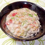 ダイエットにも♪長芋トマト納豆ぶっかけ蕎麦